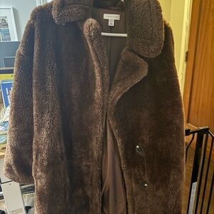 Topshop Brown Teddy Jacket